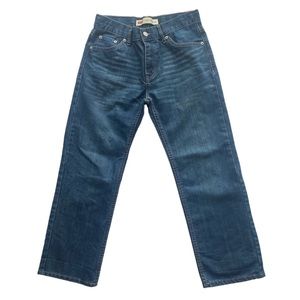 LEVI’S 505 Regular 5 Pocket Adjustable Waist Boys Blue Jeans Size‎ 10 Husky